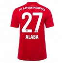 Maillot Bayern Munich NO.27 Alaba Domicile 2019 2020 Rouge Pas Cher