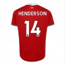 Maillot Liverpool NO.14 Henderson Domicile 2020 2021 Rouge Pas Cher