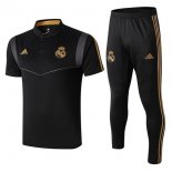 Polo Ensemble Complet Real Madrid 2019 2020 Negro Gris Pas Cher