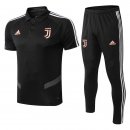 Polo Juventus Ensemble Complet 2019 2020 Noir Orange Pas Cher