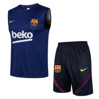 Maillot Barcelona Ensemble Complet Sans Manches 2022 Bleu Noir Maillot Barcelona Ensemble Complet Sans Manches 2022 Bleu Noir