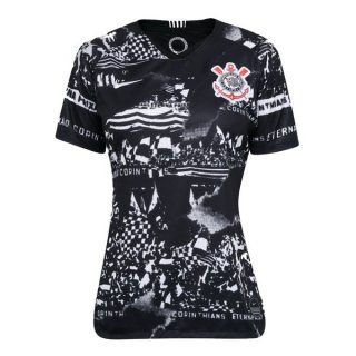 Thailande Maillot Corinthians Paulista Third Femme 2019 2020 Noir Pas Cher