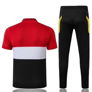 Polo Manchester United Ensemble Complet 2019 2020 Rouge Blanc Noir Pas Cher