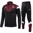 Survetement AC Milan 2021 2022 Noir Rouge Pas Cher