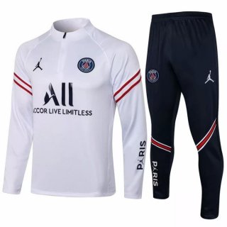 Survetement Paris Saint Germain 2021 2022 Blanc Noir Pas Cher