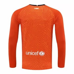 Maillot Barcelona Gardien ML 2020 2021 Orange Pas Cher