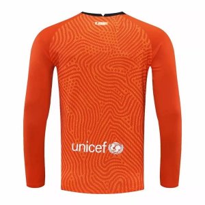 Maillot Barcelona Gardien ML 2020 2021 Orange Pas Cher