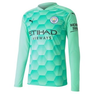 Thailande Maillot Manchester City Exterieur ML Gardien 2020 2021 Vert Pas Cher