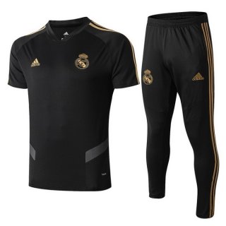 Entrainement Real Madrid Ensemble Complet 2019 2020 Negro Jaune Pas Cher