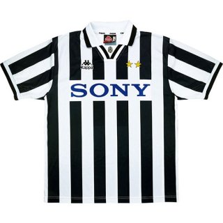 Maillot Juventus Domicile Retro 1995 1996 Negro Blanc Pas Cher