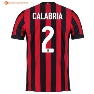 Maillot Milan Domicile Calabria 2017 2018 Pas Cher