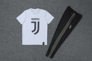 Entrainement Juventus Ensemble Complet 2019 2020 Blanc Noir Pas Cher
