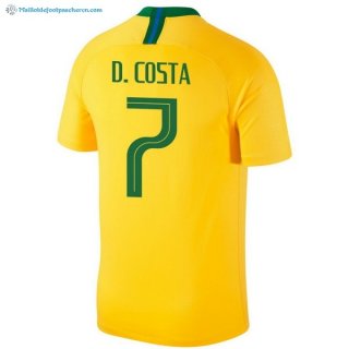 Maillot Brésil Domicile D.Costa 2018 Jaune Pas Cher Maillot Brésil Domicile D.Costa 2018 Jaune Pas Cher