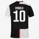 Maillot Juventus NO.10 Dybala Domicile 2019 2020 Blanc Noir Pas Cher