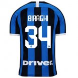 Maillot Inter Milan NO.34 Biraghi Domicile 2019 2020 Bleu