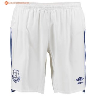 Domicile Everton Pantalon 2017 2018 Blanc Pas Cher