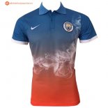 Polo Manchester City 2017 2018 Bleu Orange Pas Cher