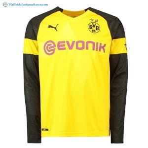 Maillot Borussia Dortmund Domicile ML 2018 2019 Jaune Pas Cher