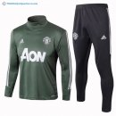 Survetement Manchester United 2017 2018 Vert Blanc Pas Cher