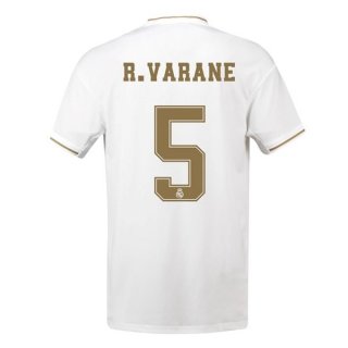 Maillot Real Madrid NO.5 Varane Domicile 2019 2020 Blanc Pas Cher