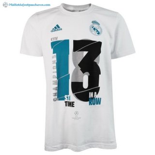 Maillot Real Madrid Champions 13 2017 2018 Blanc Pas Cher