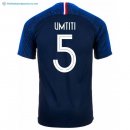 Maillot France Domicile Umtiti 2018 Bleu Pas Cher