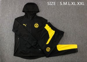 Sweat Shirt Capuche Ensemble Complet Borussia Dortmund 2022 2023 Noir Jaune