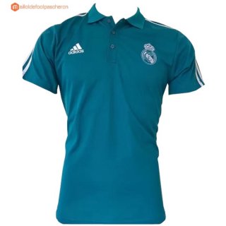 Polo Real Madrid 2017 2018 Blanc Bleu Pas Cher