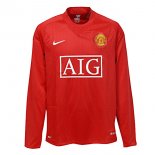 Maillot Manchester United Domicile ML Retro 2007 2008 Rouge Pas Cher