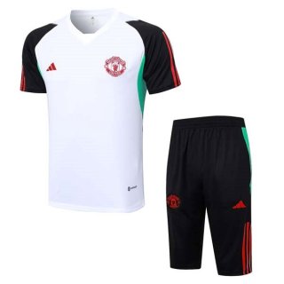 Maillot Entrainement Manchester United Ensemble Complet 2023 2024 Blanc