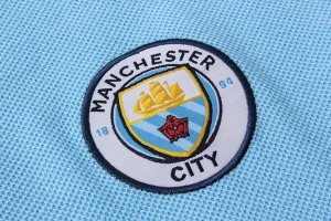 Polo Ensemble Complet Manchester City 2018 2019 Bleu Clair Pas Cher