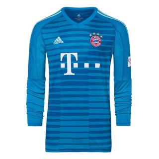 Maillot Bayern Munich Exterieur ML Gardien 2018 2019 Bleu Pas Cher