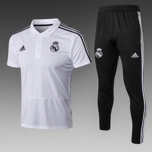 Polo Real Madrid Ensemble Complet 2018 2019 Blanc Pas Cher