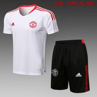 Entrainement Manchester United Ensemble Complet 2022 Blanc Noir Entrainement Manchester United Ensemble Complet 2022 Blanc Noir