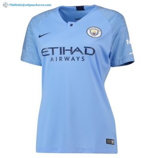 Maillot Manchester City Domicile Femme 2018 2019 Bleu Pas Cher