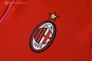 Survetement AC Milan 2017 2018 Rouge Marine Pas Cher