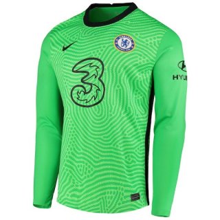 Thailande Maillot Chelsea ML Gardien 2020 2021 Vert Pas Cher