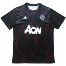 Maillot Entrainement Manchester United 2018 2019 Noir Rouge Pas Cher