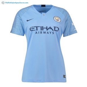 Maillot Manchester City Domicile Femme 2018 2019 Bleu Pas Cher