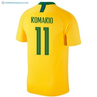 Maillot Brésil Domicile Romario 2018 Jaune Pas Cher