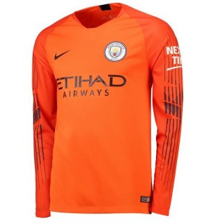 Maillot Manchester City ML Gardien 2018 2019 Orange Pas Cher