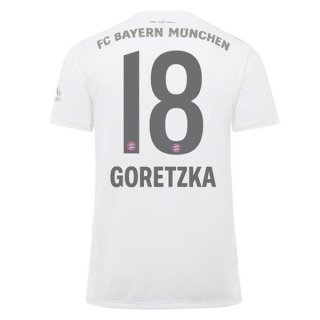 Maillot Bayern Munich NO.18 Goretzka Exterieur 2019 2020 Blanc Pas Cher