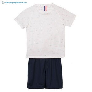 Maillot France Exterieur Enfant 2018 Blanc Pas Cher