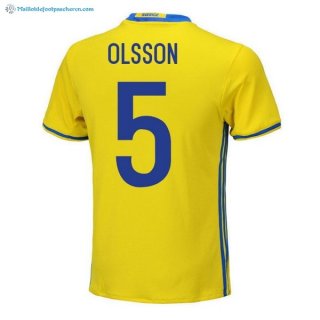 Maillot Sweden Domicile Olsson 2018 Jaune Pas Cher