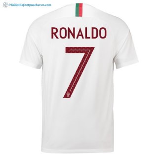 Maillot Portugal Exterieur Ronaldo 2018 Blanc Pas Cher