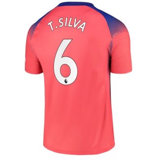 Maillot Chelsea NO.6 T. Silva Third 2020 2021 Orange Pas Cher Maillot Chelsea NO.6 T. Silva Third 2020 2021 Orange Pas Cher
