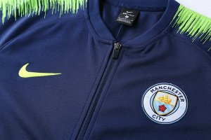 Survetement Manchester City 2018 2019 Bleu Vert Pas Cher