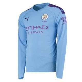 Maillot Manchester City Domicile ML 2019 2020 Azul Pas Cher Maillot Manchester City Domicile ML 2019 2020 Azul Pas Cher
