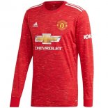 Thailande Maillot Manchester United Domicile ML 2020 2021 Rouge Pas Cher