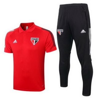 Polo São Paulo Ensemble Complet 2020 2021 Rouge Noir Pas Cher